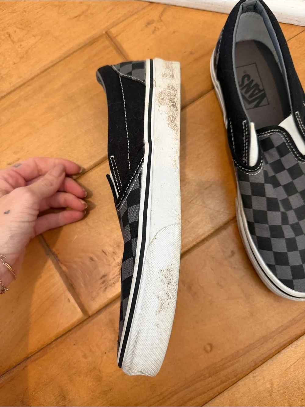Vans Checkerboard Slip-On in Black and Gray